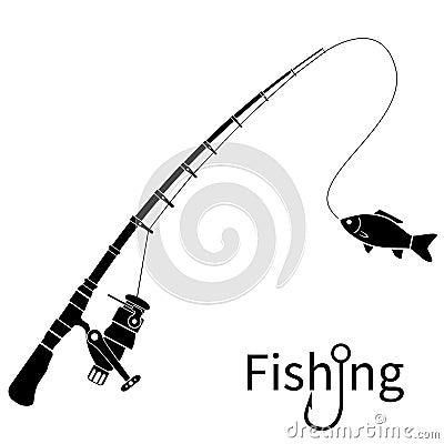 Fishing icon silhouette concept. Vector Illustration