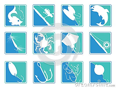 Fishing Icons Stock Photo