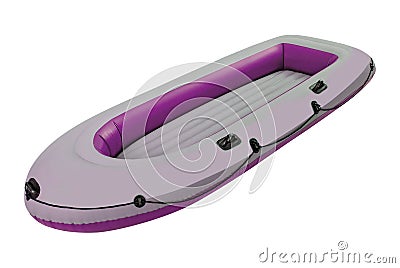 Fishing inflatable boat Stock Photo