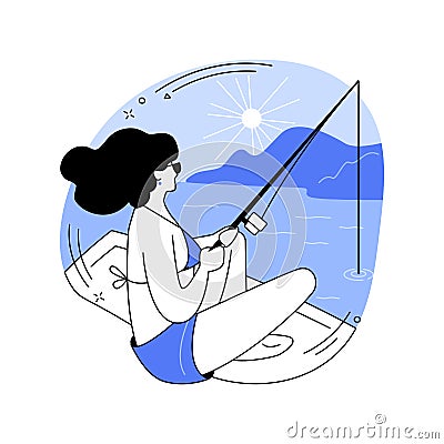 Fishing isolated cartoon vector illustrations. Vector Illustration