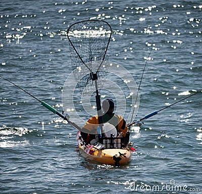 Fishing from a Kayak Stock Photo