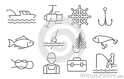 Fishing line icons Vector Illustration