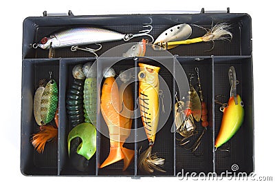 Fishing lures Stock Photo