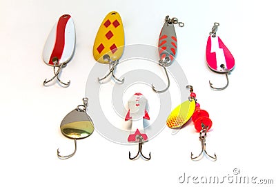 Fishing lures Stock Photo