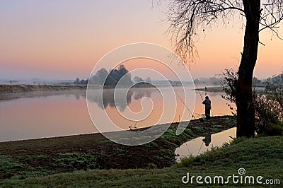 Fishing man Stock Photo