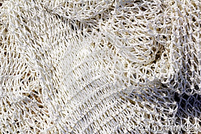 Fishing new white net texture closeup Stock Photo