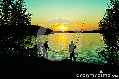 Fishing night. Stock Photo