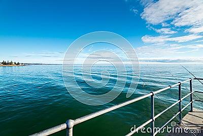 Fishing off the Glenelg Jetty Stock Photo