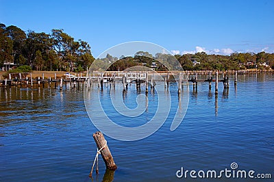 Fishing pier, Eagle Point, small town in Victoria, Australia Stock Photo