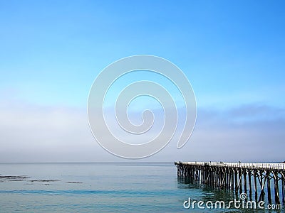 The fishing pier seen butiful blue sky Stock Photo