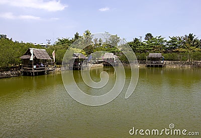 Fishing pond Stock Photo