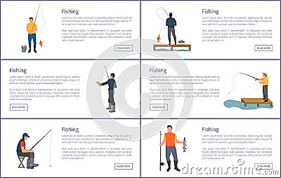 Fishing Posters with Titles Vector Illustration Vector Illustration
