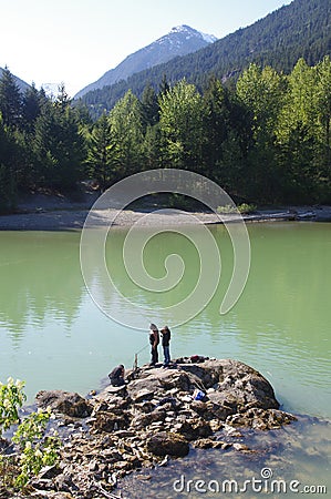 Fishing on the river Editorial Stock Photo