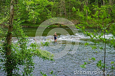 Fishing on the Roanoke River Editorial Stock Photo