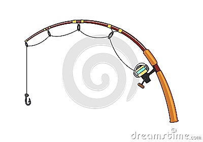 Fishing rod, vector Vector Illustration