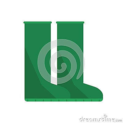 Fishing rubber boots icon. Waterproof boots for fishing in flat design isolated on a white background Vector Illustration