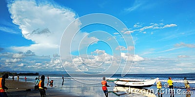 Fishing salt beach batukaras Indonesia tradisional fishing Editorial Stock Photo