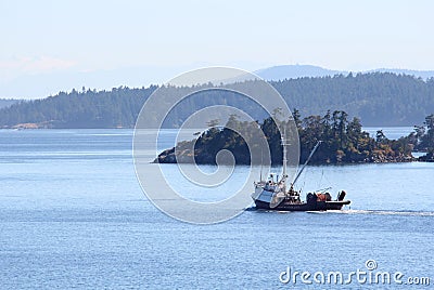 Fishing Seiner, Gulf Islands, British Columbia, Ca Stock Photo