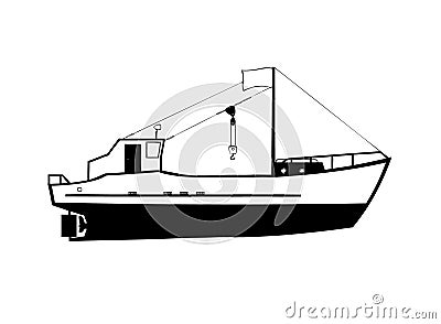 Fishing ship Vector Illustration