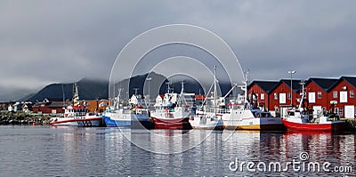 Fishing ships in port - Andenes, Norway Editorial Stock Photo