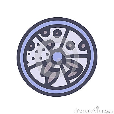 fishing sinker weights color vector doodle simple icon Vector Illustration
