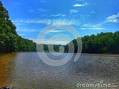 Fishing on Smith Mountain Lake Virginia Stock Photo