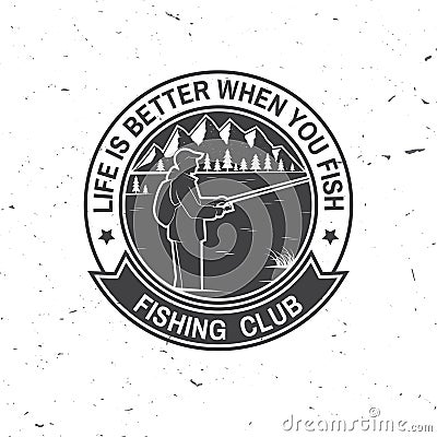 Fishing sport club. Vector illustration. Vector Illustration