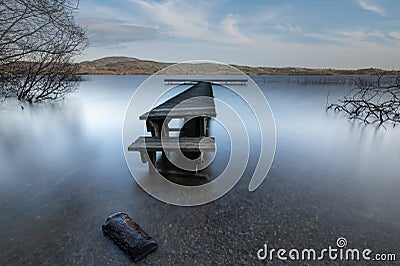 The fishing stands on Louh Derg Stock Photo