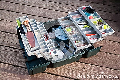 Fishing Tackle Box Stock Photo