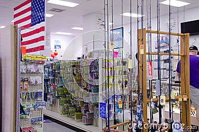 Fishing tackle supplies store shop Editorial Stock Photo