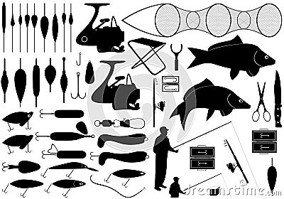 Fishing tools Vector Illustration