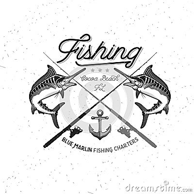 Fishing Vector Logo. Blue Marlin or Swordfish icon. Vector Illustration