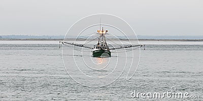 Fishing vessel George Allen in the gloom of Grays Harbor Washington Editorial Stock Photo