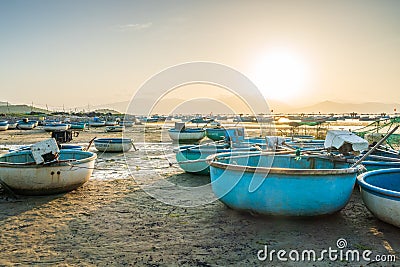 Fishing village along the coastline of Vietnam Editorial Stock Photo