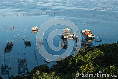 Fishing village at Crab Island, selangor Malaysia Stock Photo