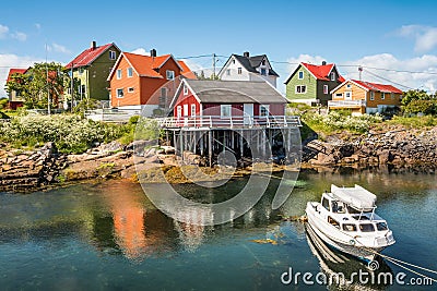 Fishing village Henningsvaer in Lofoten islands, Norway Stock Photo