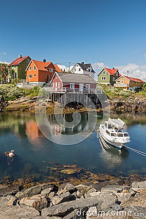 Fishing village Henningsvaer in Lofoten islands, Norway Stock Photo