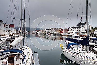 Fishing village Henningsvaer in lofoten, norway Stock Photo