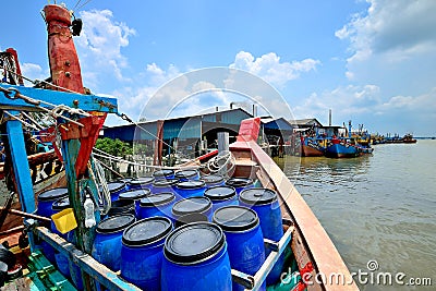 Fishing Village at Hutan Melintang, Perak, Malaysia. Editorial Stock Photo