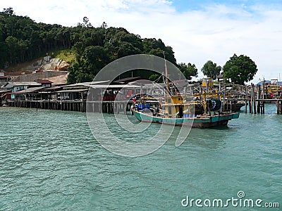 Fishing Village, Jetty Stock Photo