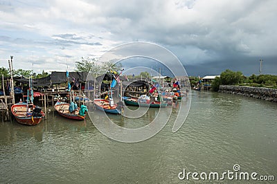 The fishing village local Thailand Stock Photo