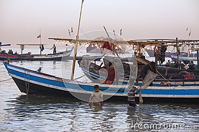 Fishing Village - Ngapali Beach - Myanmar (Burma) Editorial Stock Photo