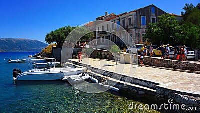 Fiskardo on the Island of Kefalonia in Greece Editorial Stock Photo