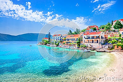 Fiskardo village, Kefalonia island Stock Photo