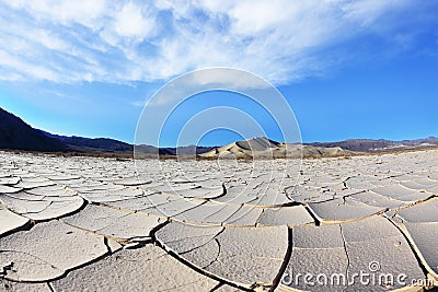 The fissured clay- takyr Stock Photo