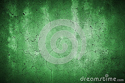 Fissured concrete wall green Stock Photo