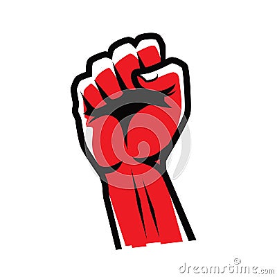 Fist clenched symbol. Power, strength logo vector Stock Photo