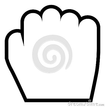 Fist hand cursor. Grab symbol in line style Vector Illustration