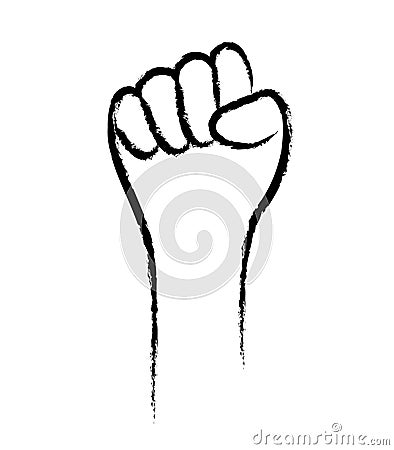 FIst hand icon brush style. Vector Illustration