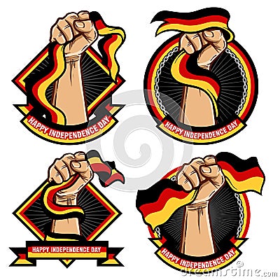 Fist hands with germany flag illustration Vector Illustration